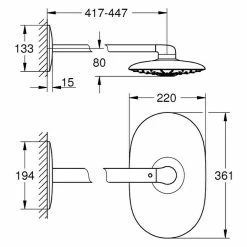 BAUHAUS Grohe Rainshower Duo 360 Kopfbrausen-Set 22 X 36,1 Cm, 39 L/min Bei 3 Bar, Chrom -Bauhaus Geschäft 12 1039