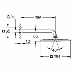 BAUHAUS Grohe Rainshower F-Series 10 Kopfbrausen-Set 25,4 X 25,4 Cm, 9,5 L/min Bei 3 Bar, Wandmontage, Chrom 5 BAUHAUS Grohe Rainshower F-Series 10 Kopfbrausen-Set 25,4 X 25,4 Cm, 9,5 L/min Bei 3 Bar, Wandmontage, Chrom -Bauhaus Geschäft 12 1071