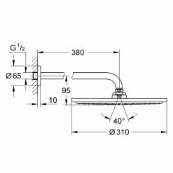 BAUHAUS Grohe Rainshower Cosmopolitan 310 Kopfbrausen-Set Durchmesser: 31 Cm, 9,5 L/min Bei 3 Bar, Wandmontage, Chrom -Bauhaus Geschäft 12 1127