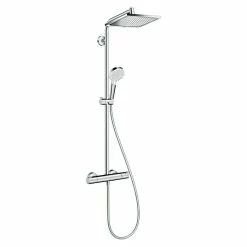 BAUHAUS Hansgrohe Crometta Duschsystem E 240 Mit Thermostatarmatur, Lochabstand: 103,4 Cm, Anzahl Strahlarten: 2 Stk., Chrom