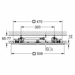 Alternative view of BAUHAUS Grohe Kopfbrause Rainshower F-Series 20 L X B: 50,8 X 50,8 Cm, 20 L/min Bei 3 Bar, Anzahl Funktionen: 1, Chrom