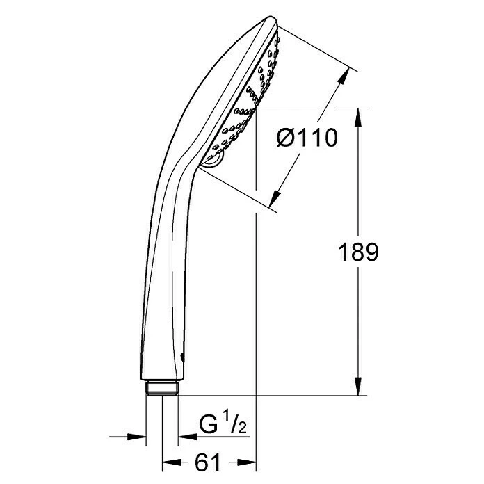 BAUHAUS Grohe Euphoria 110 Handbrause Anzahl Funktionen: 2, 13,5 L/min Bei 3 Bar, Chrom 4 BAUHAUS Grohe Euphoria 110 Handbrause Anzahl Funktionen: 2, 13,5 L/min Bei 3 Bar, Chrom â Bild 2