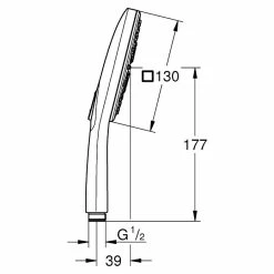 BAUHAUS Grohe Handbrause Vitalio SmartActive 130 Cube Anzahl Funktionen: 3, Chrom, Quadratisch 13 BAUHAUS Grohe Handbrause Vitalio SmartActive 130 Cube Anzahl Funktionen: 3, Chrom, Quadratisch -Bauhaus Geschäft 12 1326