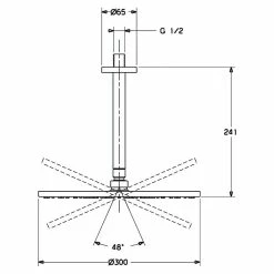 BAUHAUS Hansa Viva Kopfbrausen-Set Durchmesser: 30 Cm, 12 L/min Bei 3 Bar, Deckenmontage, Chrom -Bauhaus Geschäft 12 1339
