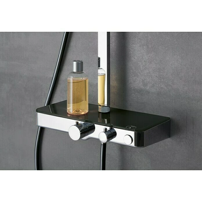 BAUHAUS Camargue Duschsystem Grande Vita Mit Thermostatarmatur, Anzahl Strahlarten: 3 Stk., Chrom/Schwarz 4 BAUHAUS Camargue Duschsystem Grande Vita Mit Thermostatarmatur, Anzahl Strahlarten: 3 Stk., Chrom/Schwarz – Bild 2