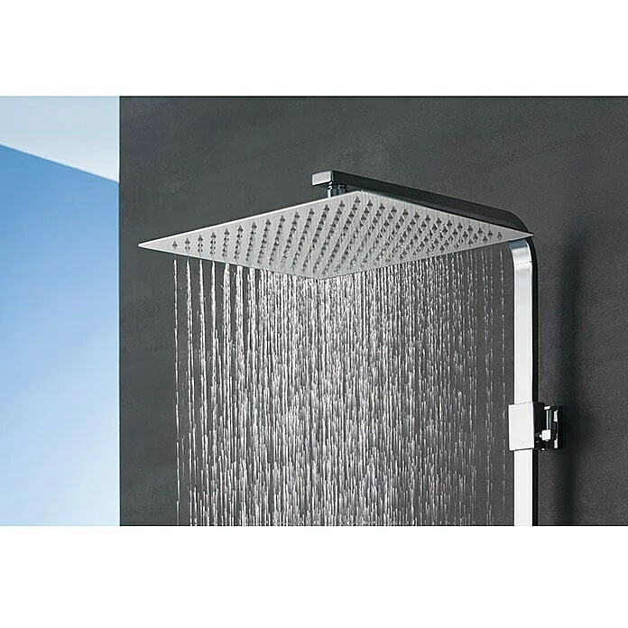 BAUHAUS Camargue Duschsystem Grande Vita Mit Thermostatarmatur, Anzahl Strahlarten: 3 Stk., Chrom/Schwarz 5 BAUHAUS Camargue Duschsystem Grande Vita Mit Thermostatarmatur, Anzahl Strahlarten: 3 Stk., Chrom/Schwarz – Bild 3