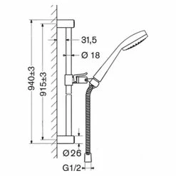BAUHAUS Hansa Medijet Brausegarnitur Lochabstand: 91,5 Cm, Art Strahl: Weicher Duschstrahl, Chrom 7 BAUHAUS Hansa Medijet Brausegarnitur Lochabstand: 91,5 Cm, Art Strahl: Weicher Duschstrahl, Chrom -Bauhaus Geschäft 12 1554