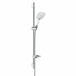 BAUHAUS Hansgrohe Brausegarnitur Raindance Select E 150 Lochabstand: 91,5 Cm, Art Strahl: RainAir, CaresseAir, Mix, Chrom/Weiß