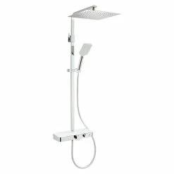 BAUHAUS Camargue Duschsystem Grande Vita Mit Thermostatarmatur, Anzahl Strahlarten: 3 Stk., Chrom/Weiß