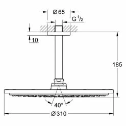 BAUHAUS Grohe Rainshower Cosmopolitan 310 Kopfbrausen-Set Durchmesser: 31 Cm, 9,5 L/min Bei 3 Bar, Deckenmontage, Warm Sunset 5 BAUHAUS Grohe Rainshower Cosmopolitan 310 Kopfbrausen-Set Durchmesser: 31 Cm, 9,5 L/min Bei 3 Bar, Deckenmontage, Warm Sunset -Bauhaus Geschäft 12 1649
