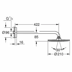 BAUHAUS Grohe Rainshower Cosmopolitan 210 Kopfbrausen-Set Durchmesser: 21 Cm, Ausladung: 42,2 Cm, 24 L/min Bei 3 Bar, Chrom -Bauhaus Geschäft 12 1676