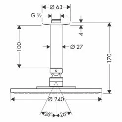BAUHAUS Hansgrohe Kopfbrausen-Set Raindance S 240 Durchmesser: 24 Cm, 18 L/min Bei 3 Bar, Deckenmontage, Chrom -Bauhaus Geschäft 12 1759