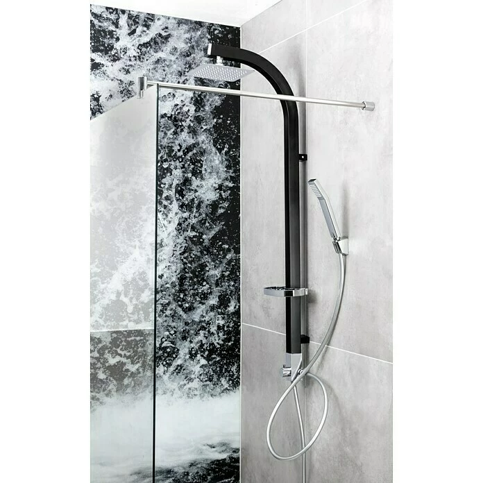 BAUHAUS Mixomat Duschpaneel Cityline 2.0 Höhe: 120 Cm, Mit Umsteller, Chrom/Schwarz 4 BAUHAUS Mixomat Duschpaneel Cityline 2.0 Höhe: 120 Cm, Mit Umsteller, Chrom/Schwarz – Bild 2