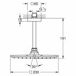 BAUHAUS Grohe Rainshower Allure 230 Kopfbrausen-Set 23 X 23 Cm, 9,5 L/min Bei 3 Bar, Deckenmontage, Chrom -Bauhaus Geschäft 12 1945