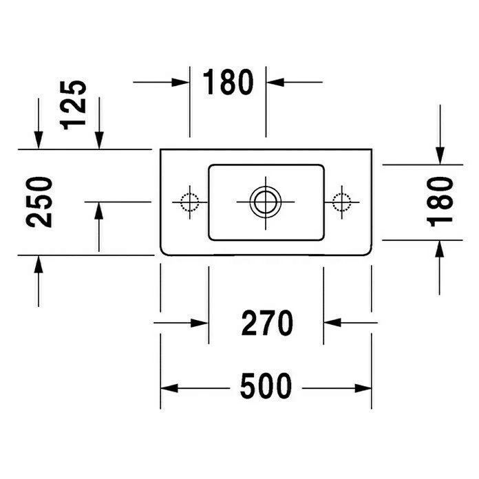 BAUHAUS Duravit Vero Waschbecken 50 X 25 Cm, Ohne Spezialglasur, Hahnloch: Rechts, Mit Überlauf, Weiß 4 BAUHAUS Duravit Vero Waschbecken 50 X 25 Cm, Ohne Spezialglasur, Hahnloch: Rechts, Mit Überlauf, Weiß – Bild 2