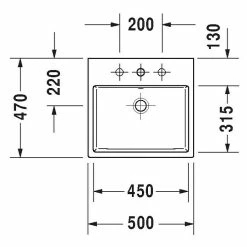 BAUHAUS Duravit Vero Air Waschbecken 50 X 47 Cm, Ohne Spezialglasur, Hahnloch: Ohne, Mit Überlauf, Weiß, Ungeschliffen -Bauhaus Geschäft 12 2093