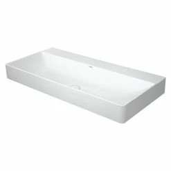 BAUHAUS Duravit DuraSquare Waschtisch 100 X 47 Cm, Mit Schmutzabweisender Glasur, Hahnloch: Ohne, Ohne Überlauf, Weiß, Geschliffen