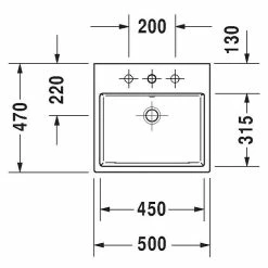 BAUHAUS Duravit Vero Air Waschbecken 50 X 47 Cm, Ohne Spezialglasur, Hahnloch: Ohne, Ohne Überlauf, Weiß, Geschliffen -Bauhaus Geschäft 12 2122