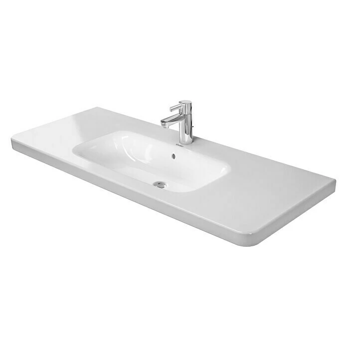 BAUHAUS Duravit DuraStyle Waschtisch Typ 1 120 X 48 Cm, Ohne Spezialglasur, Hahnloch: Mitte, Mit Überlauf, Weiß 3 BAUHAUS Duravit DuraStyle Waschtisch Typ 1 120 X 48 Cm, Ohne Spezialglasur, Hahnloch: Mitte, Mit Überlauf, Weiß