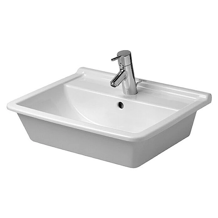 BAUHAUS Duravit Starck 3 Einbauwaschbecken 56 X 46,5 Cm, Ohne Spezialglasur, Hahnloch: Mitte, Mit Überlauf, Weiß 3 BAUHAUS Duravit Starck 3 Einbauwaschbecken 56 X 46,5 Cm, Ohne Spezialglasur, Hahnloch: Mitte, Mit Überlauf, Weiß