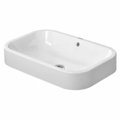 BAUHAUS Duravit Happy D.2 Aufsatzwaschbecken 60 X 40 Cm, Ohne Spezialglasur, Hahnloch: Ohne, Mit Überlauf, Weiß