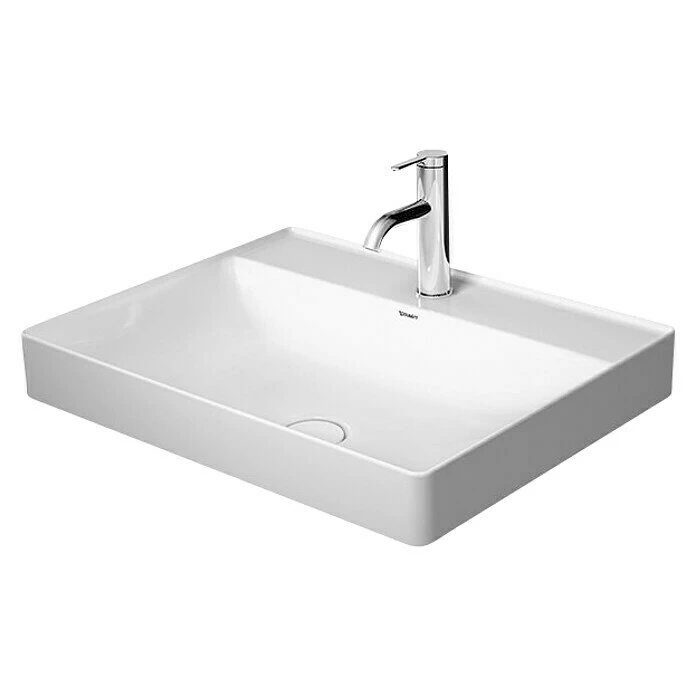 BAUHAUS Duravit DuraSquare Aufsatzwaschbecken 60 X 47 Cm, Mit Schmutzabweisender Glasur, Hahnloch: Mitte, Ohne Überlauf, Weiß 3 BAUHAUS Duravit DuraSquare Aufsatzwaschbecken 60 X 47 Cm, Mit Schmutzabweisender Glasur, Hahnloch: Mitte, Ohne Überlauf, Weiß