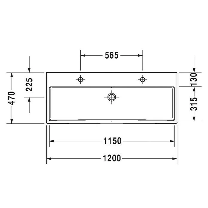 BAUHAUS Duravit Vero Air Doppelwaschtisch 120 X 47 Cm, Ohne Spezialglasur, Hahnloch: Mitte, Ohne Überlauf, Weiß, Ungeschliffen 4 BAUHAUS Duravit Vero Air Doppelwaschtisch 120 X 47 Cm, Ohne Spezialglasur, Hahnloch: Mitte, Ohne Überlauf, Weiß, Ungeschliffen – Bild 2