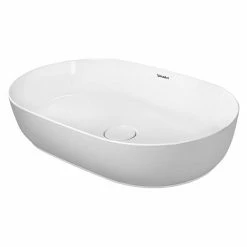 BAUHAUS Duravit Luv Aufsatzwaschbecken 60 X 40 Cm, Mit Schmutzabweisender Glasur, Hahnloch: Ohne, Ohne Überlauf, Weiß/Grau Seidenmatt