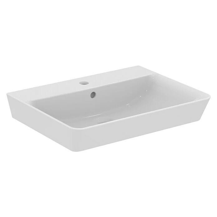 BAUHAUS Ideal Standard Connect Air Waschtisch 60 X 46 Cm, Ohne Spezialglasur, Hahnloch: Mitte, Mit Überlauf, Weiß 3 BAUHAUS Ideal Standard Connect Air Waschtisch 60 X 46 Cm, Ohne Spezialglasur, Hahnloch: Mitte, Mit Überlauf, Weiß