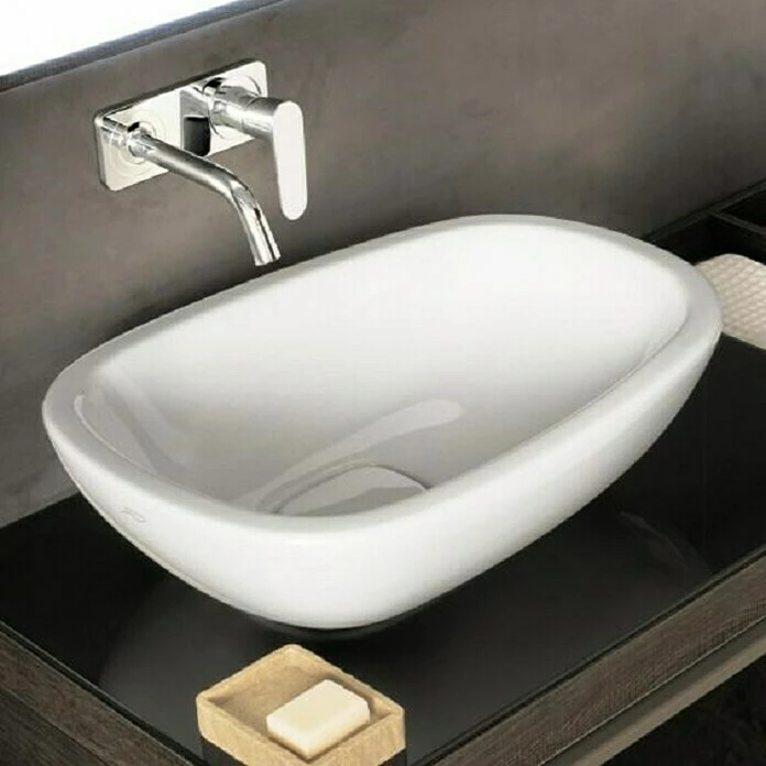BAUHAUS Geberit Citterio Aufsatzwaschbecken 56 X 40 Cm, Mit Schmutzabweisender Glasur, Hahnloch: Ohne, Ohne Überlauf, Weiß 4 BAUHAUS Geberit Citterio Aufsatzwaschbecken 56 X 40 Cm, Mit Schmutzabweisender Glasur, Hahnloch: Ohne, Ohne Überlauf, Weiß – Bild 2