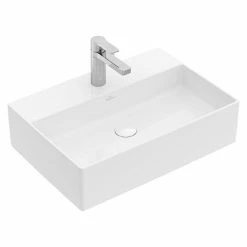 BAUHAUS Villeroy & Boch Memento 2.0 Aufsatzwaschbecken 60 X 42 Cm, Ohne Spezialglasur, Hahnloch: Mitte, Ohne Überlauf, Weiß