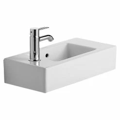 BAUHAUS Duravit Vero Waschbecken B X L: 50 X 25 Cm, Mit Schmutzabweisender Glasur, Hahnloch: Links, Mit Überlauf, Weiß