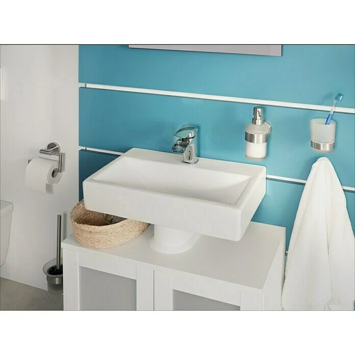 BAUHAUS Camargue Waschbecken Fuerteventura B X L: 44,8 X 29,8 Cm, Ohne Spezialglasur, Hahnloch: Mitte, Ohne Überlauf, Weiß 7 BAUHAUS Camargue Waschbecken Fuerteventura B X L: 44,8 X 29,8 Cm, Ohne Spezialglasur, Hahnloch: Mitte, Ohne Überlauf, Weiß – Bild 5