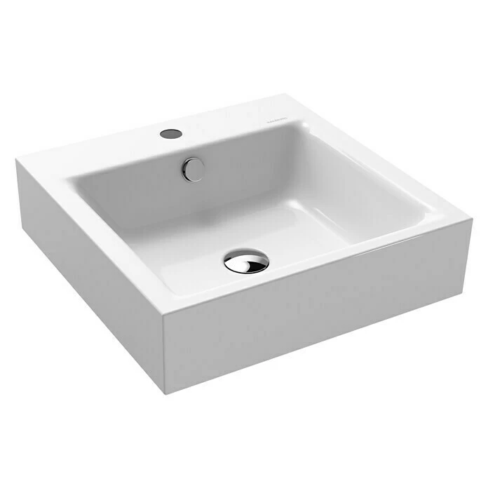 BAUHAUS Kaldewei Waschtisch Puro 46 X 46 Cm, Mit Schmutzabweisender Glasur, Hahnloch: Mitte, Mit Überlauf, Weiß 3 BAUHAUS Kaldewei Waschtisch Puro 46 X 46 Cm, Mit Schmutzabweisender Glasur, Hahnloch: Mitte, Mit Überlauf, Weiß