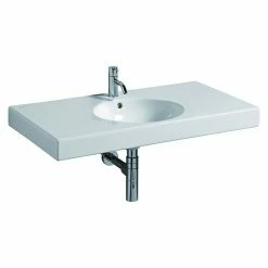 BAUHAUS Geberit Preciosa Waschtisch II 90 X 50 Cm, Ohne Spezialglasur, Hahnloch: Mitte, Mit Überlauf, Weiß