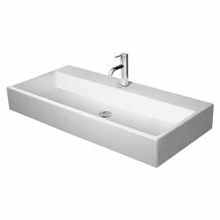 BAUHAUS Duravit Vero Air Waschtisch 100 X 47 Cm, Ohne Spezialglasur, Hahnloch: Mitte, Ohne Überlauf, Weiß, Geschliffen