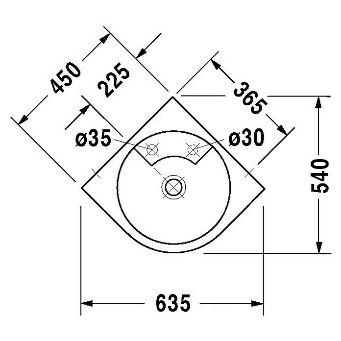 BAUHAUS Duravit Architec Waschtisch 63,5 X 54 Cm, Ohne Spezialglasur, Hahnloch: Mitte, Ohne Überlauf, Weiß 4 BAUHAUS Duravit Architec Waschtisch 63,5 X 54 Cm, Ohne Spezialglasur, Hahnloch: Mitte, Ohne Überlauf, Weiß – Bild 2