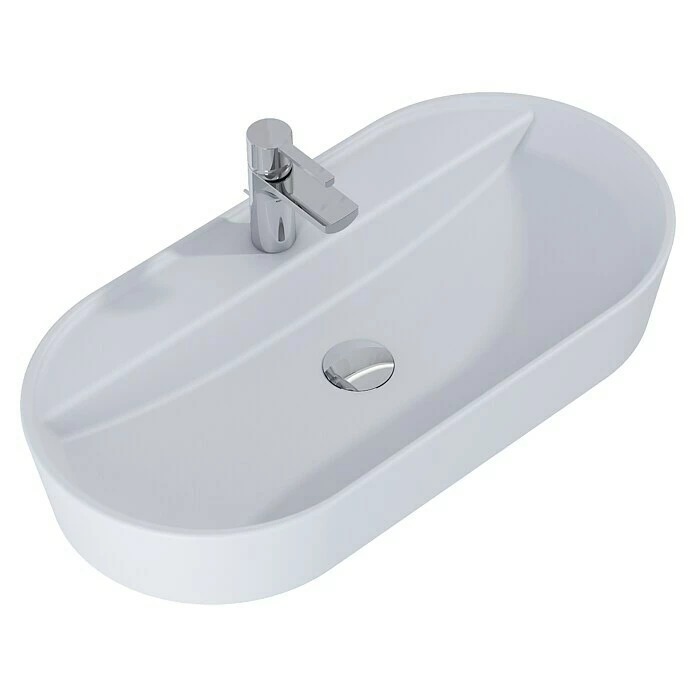 BAUHAUS Inspira Aufsatzwaschbecken 81 X 41 Cm, Keramik, Stone 3 BAUHAUS Inspira Aufsatzwaschbecken 81 X 41 Cm, Keramik, Stone