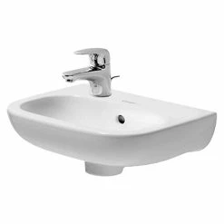 BAUHAUS Duravit D-Code Waschbecken 36 X 27 Cm, Ohne Spezialglasur, Hahnloch: Links, Mit Überlauf, Weiß