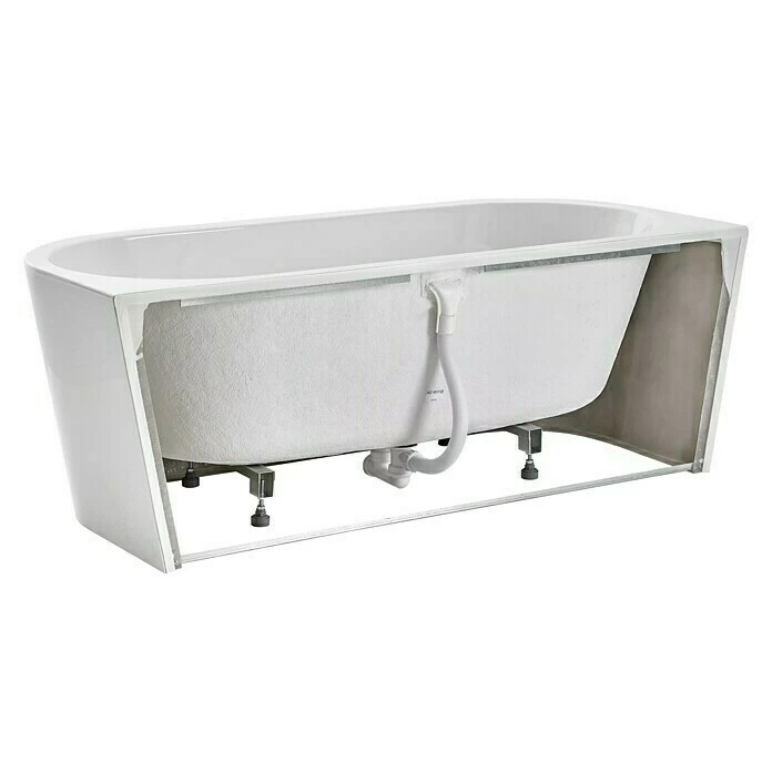 BAUHAUS Ottofond Badewanne Pueblo 180 X 80 Cm, Linksseitig, Mit Ab- & Überlaufgarnitur, Sanitäracryl, Weiß 5 BAUHAUS Ottofond Badewanne Pueblo 180 X 80 Cm, Linksseitig, Mit Ab- & Überlaufgarnitur, Sanitäracryl, Weiß – Bild 3