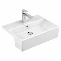 BAUHAUS Villeroy & Boch Memento Einbauwaschbecken 55 X 42,5 Cm, Ohne Spezialglasur, Hahnloch: Mitte, Mit Überlauf, Weiß
