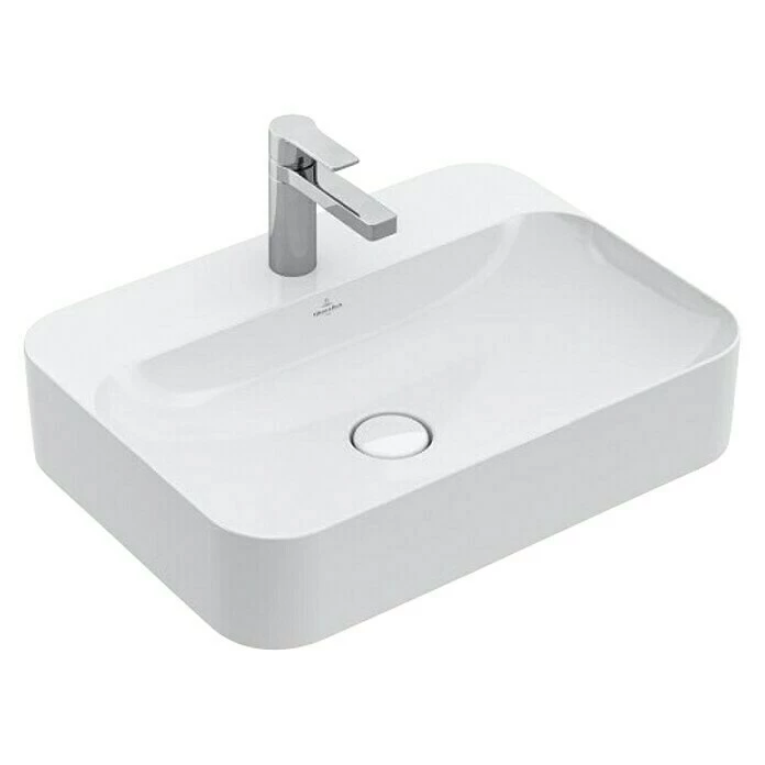BAUHAUS Villeroy & Boch Finion Aufsatzwaschbecken 60 X 44,5 Cm, Mit Schmutzabweisender Glasur, Hahnloch: Mitte, Ohne Überlauf, Weiß 3 BAUHAUS Villeroy & Boch Finion Aufsatzwaschbecken 60 X 44,5 Cm, Mit Schmutzabweisender Glasur, Hahnloch: Mitte, Ohne Überlauf, Weiß