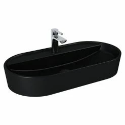 BAUHAUS Inspira Aufsatzwaschbecken 81 X 41 Cm, Keramik, Schwarz -Bauhaus Geschäft 12 2461