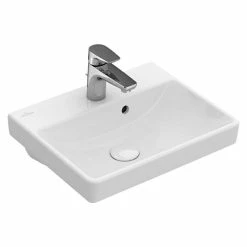 BAUHAUS Villeroy & Boch Avento Waschbecken 45 X 37 Cm, Ohne Spezialglasur, Hahnloch: Mitte, Mit Überlauf, Weiß