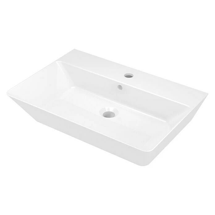 BAUHAUS Camargue Los Angeles Waschtisch Straight 60 X 42 Cm, Ohne Spezialglasur, Hahnloch: Mitte, Mit Überlauf, Weiß 3 BAUHAUS Camargue Los Angeles Waschtisch Straight 60 X 42 Cm, Ohne Spezialglasur, Hahnloch: Mitte, Mit Überlauf, Weiß