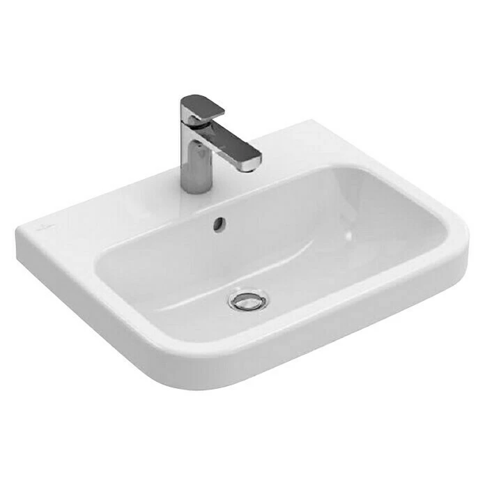 BAUHAUS Villeroy & Boch Architectura Waschtisch 1 60 X 47 Cm, Ohne Spezialglasur, Hahnloch: Mitte, Mit Überlauf, Weiß 3 BAUHAUS Villeroy & Boch Architectura Waschtisch 1 60 X 47 Cm, Ohne Spezialglasur, Hahnloch: Mitte, Mit Überlauf, Weiß