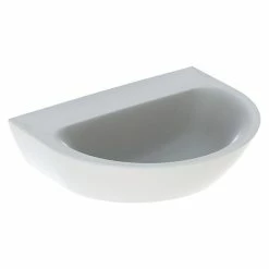 BAUHAUS Geberit Renova Waschtisch 60 X 48 Cm, Mit Schmutzabweisender Glasur, Hahnloch: Ohne, Ohne Überlauf, Weiß