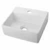 BAUHAUS Camargue Waschbecken El Hierro B X L: 33,5 X 29,5 Cm, Ohne Spezialglasur, Hahnloch: Mitte, Ohne Überlauf, Weiß