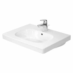 BAUHAUS Duravit D-Code Waschtisch 65 X 48,5 Cm, Ohne Spezialglasur, Hahnloch: Mitte, Mit Überlauf, Weiß