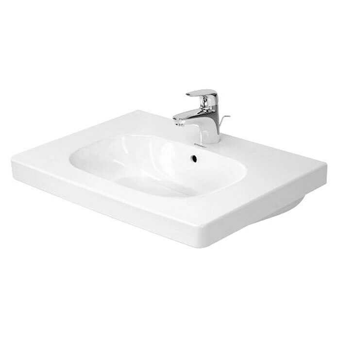 BAUHAUS Duravit D-Code Waschtisch 65 X 48,5 Cm, Ohne Spezialglasur, Hahnloch: Mitte, Mit Überlauf, Weiß 3 BAUHAUS Duravit D-Code Waschtisch 65 X 48,5 Cm, Ohne Spezialglasur, Hahnloch: Mitte, Mit Überlauf, Weiß